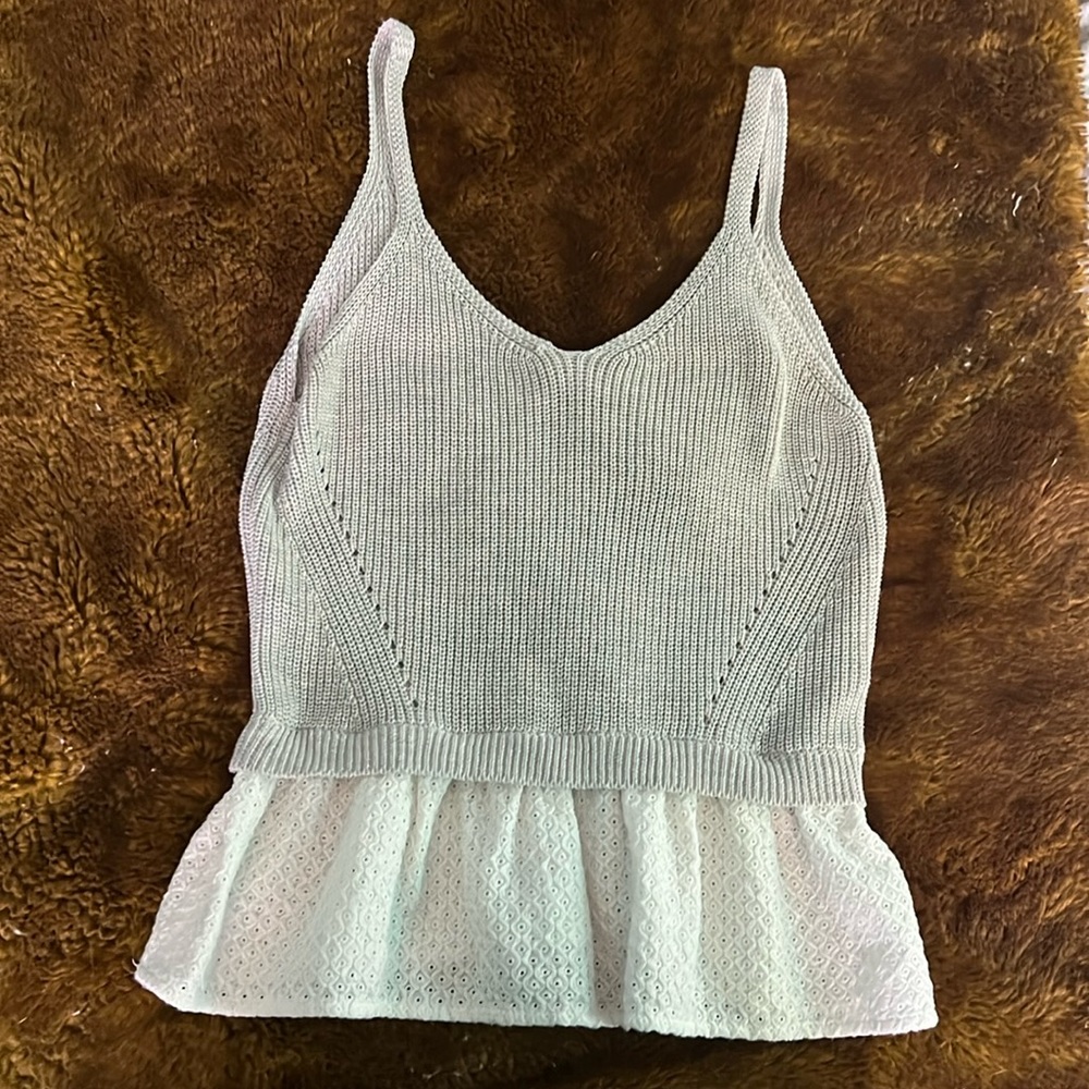 MOTH BY Anthropologie - grey peplum knit tank top